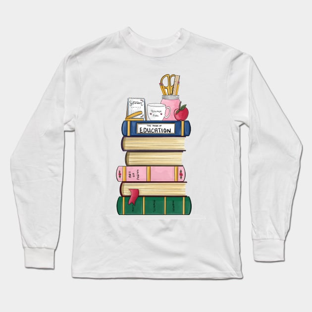 The Power of Education Long Sleeve T-Shirt by The Pretty Pink Studio
